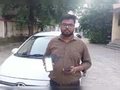 Noida Police Fine UP Journalist for Not Wearing Helmet Inside Car While Driving man-fined-for-driving-car-without-helmet