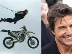 Tom Cruise Takes Thrills to New Heights with Daring Skydiving Stunt off Cliff on Motocross Bike