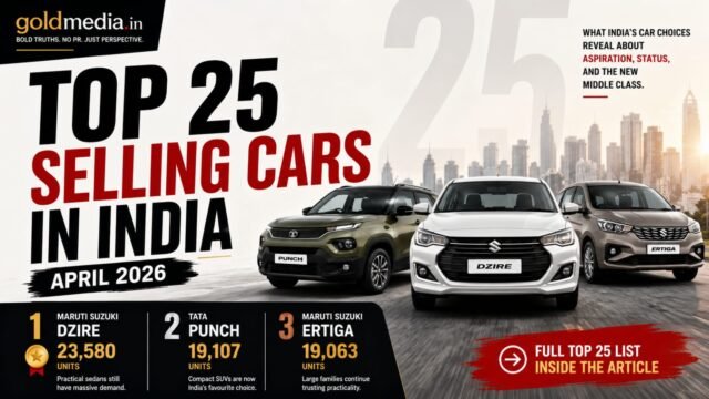 Top 25 Selling Cars in India — April 2026