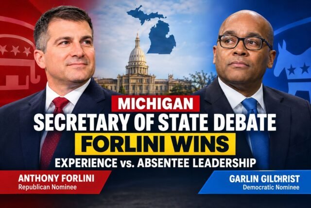 Michigan Secretary of State Debate Graphic